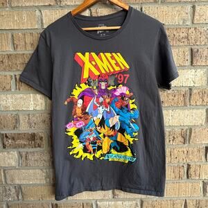 X-Men ‘97 Graphic T-Shirt Marvel Wolverine Gambit Magneto Adult Medium Black Tee